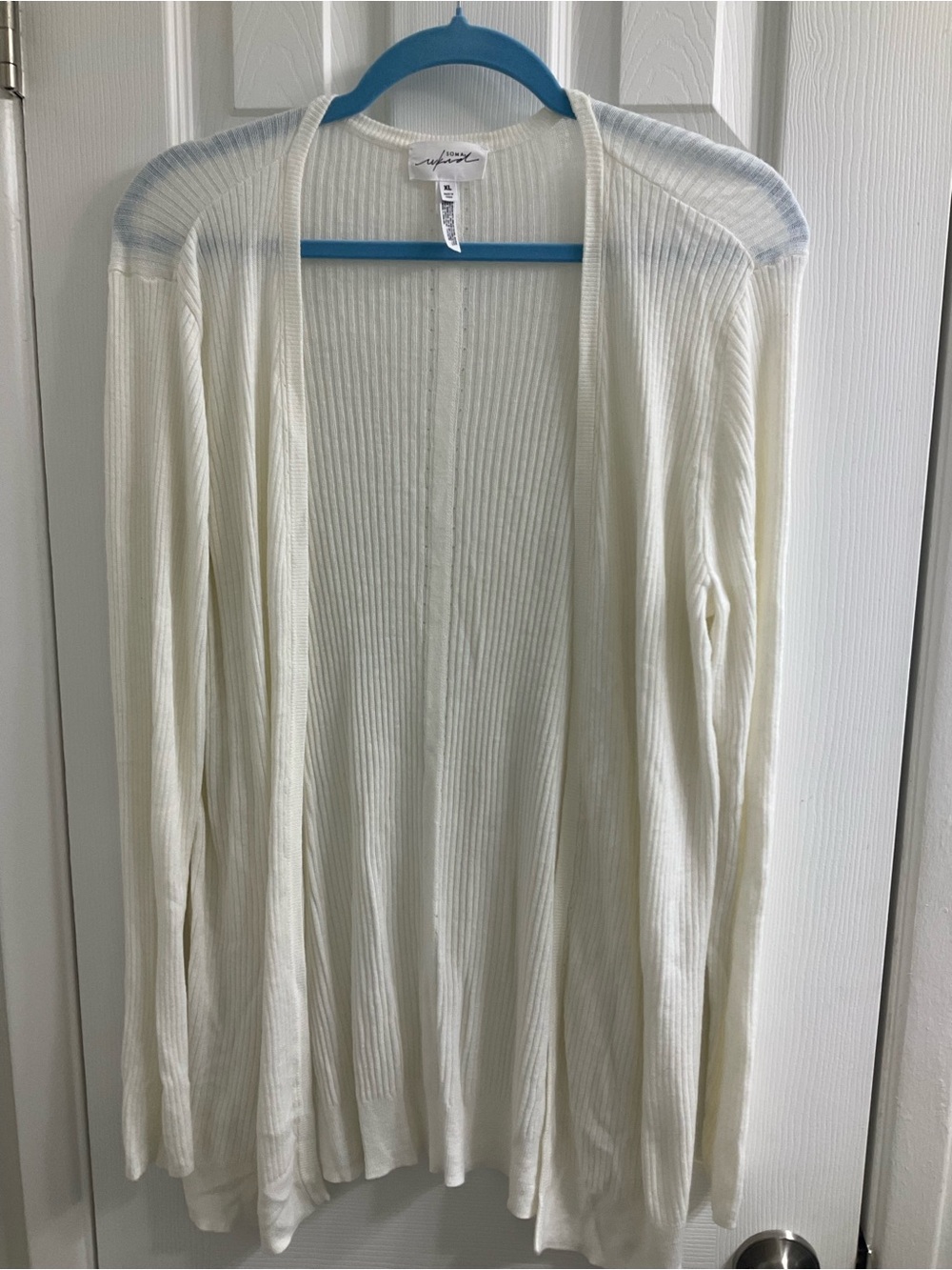 Soma Cream Open-Front Ribbed Cardigan